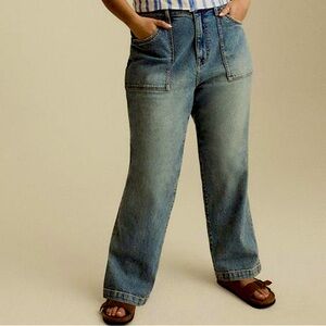 MAKE AN OFFER - LANE BRYANT Utility Pocket Flare Jeans